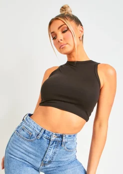 Myla Black Premium Sculpt Racer Crop Top