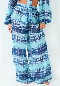 Nancy Blue Tie Dye Wide Leg Trouser
