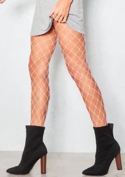 Neda White Large Fishnet Tights