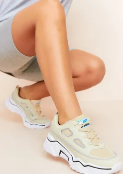 Nikki Beige Panel Chunky Trainers