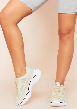 Nikki Beige Panel Chunky Trainers