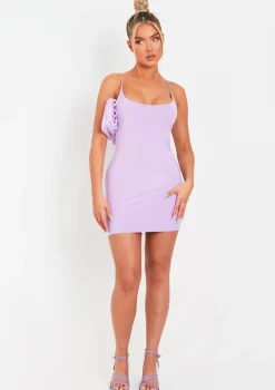 Nikki Lilac Slinky Double Thickness Mini Dress