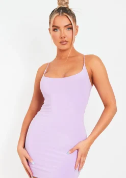 Nikki Lilac Slinky Double Thickness Mini Dress