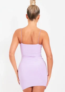 Nikki Lilac Slinky Double Thickness Mini Dress