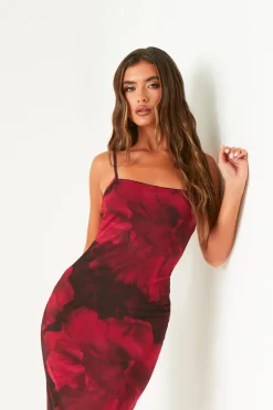 Nina Red Multi Colour Printed Maxi Dress