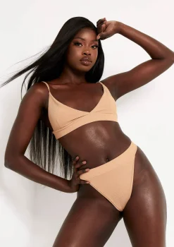 Nyla Beige Rib Triangle Bralet
