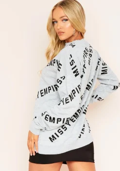 Palacida Grey Missy Empire Slogan Knitted Jumper