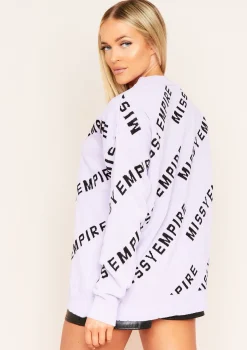 Palacida Lilac Missy Empire Slogan Knitted Jumper