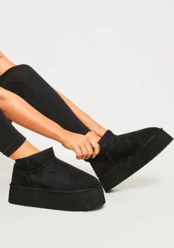 Phoebe Black Platform Ankle Boots