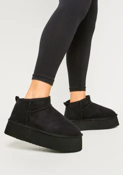 Phoebe Black Platform Ankle Boots