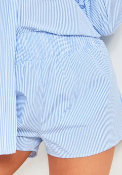 Polly Blue Pinstripe Shorts