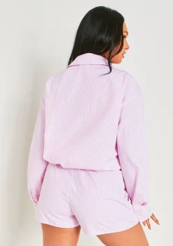 Polly Pink Pinstripe Stripe Shorts