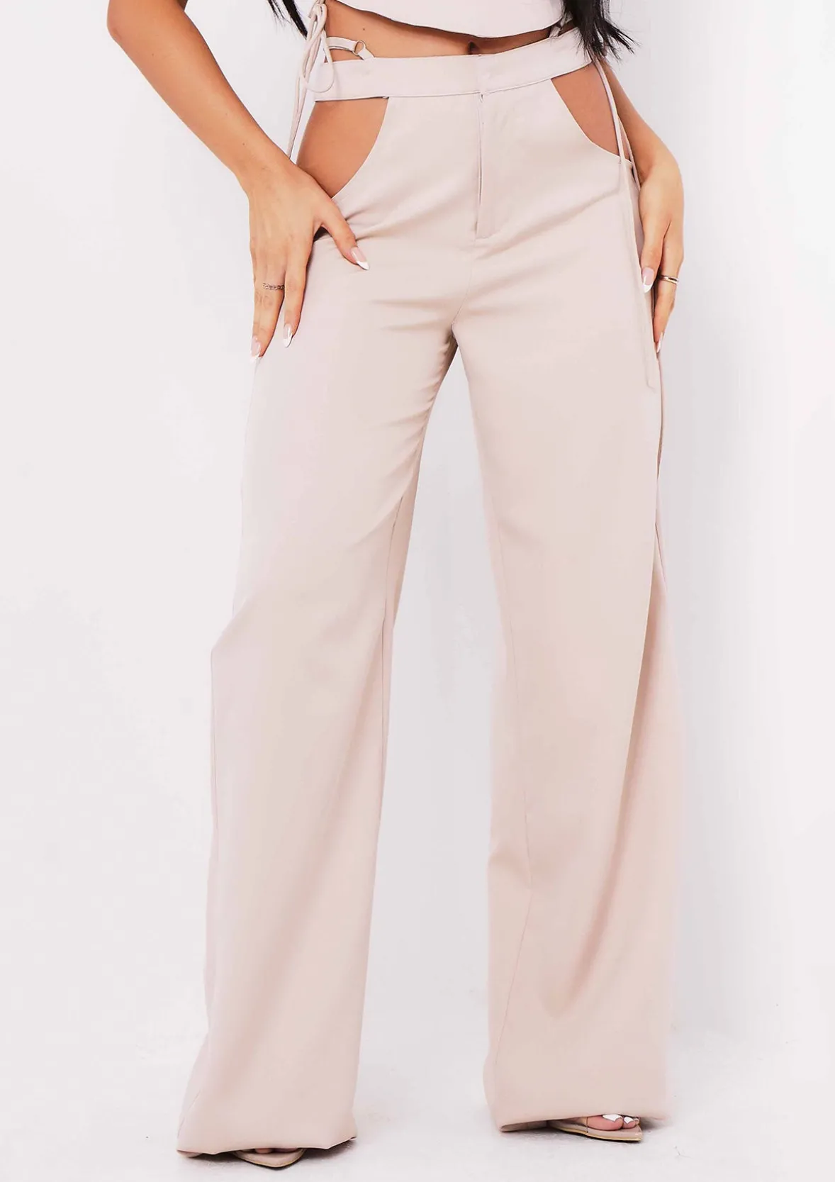 Polly Sand Cut Out Side Trousers
