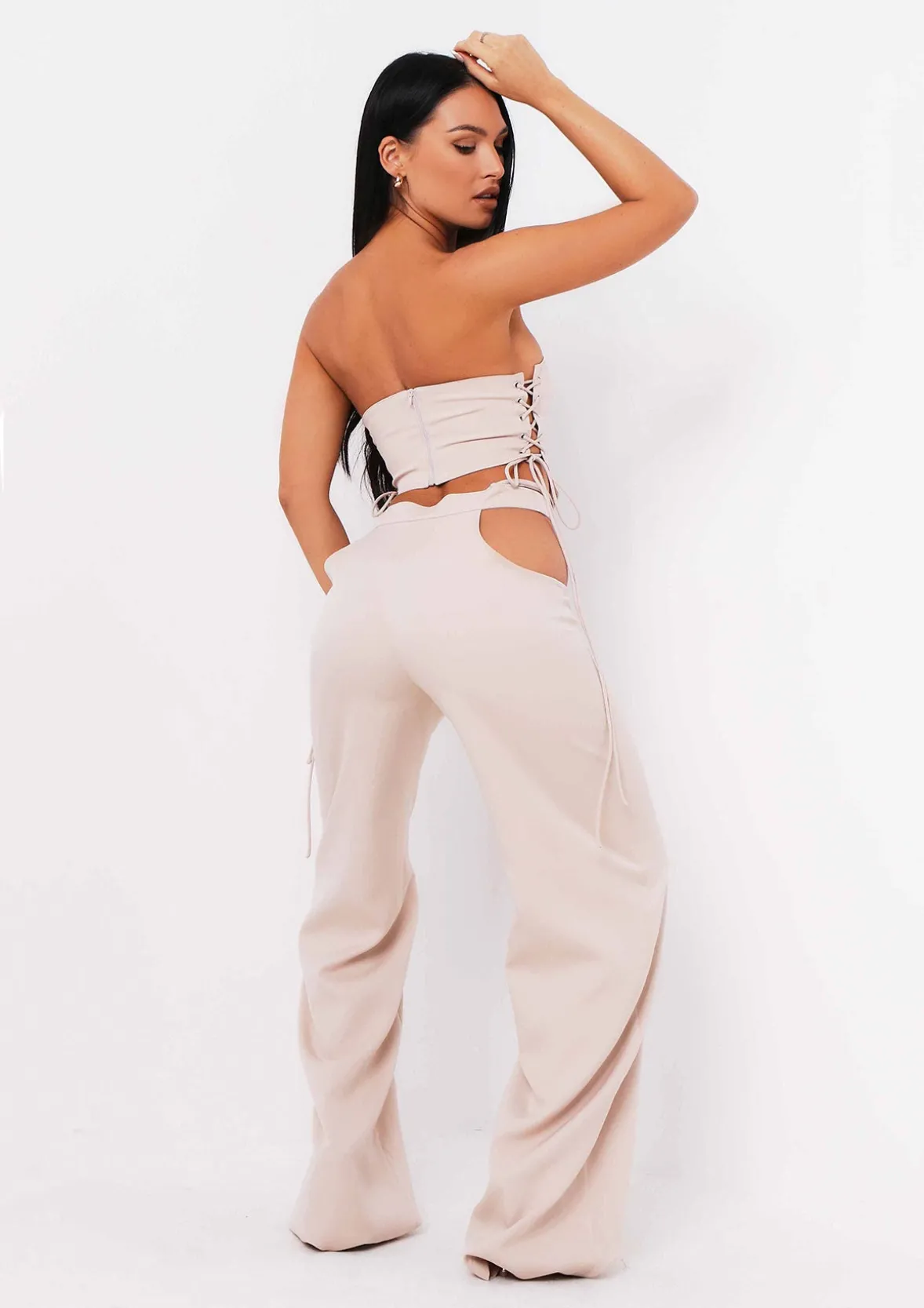 Polly Sand Cut Out Side Trousers