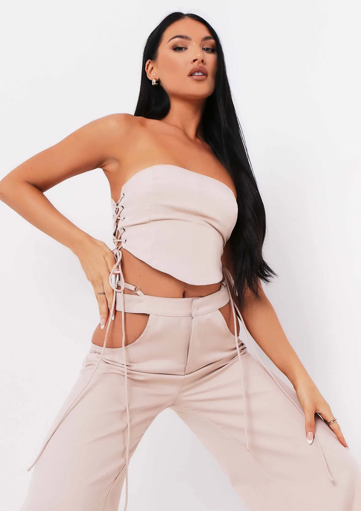 Polly Sand Cut Out Side Trousers