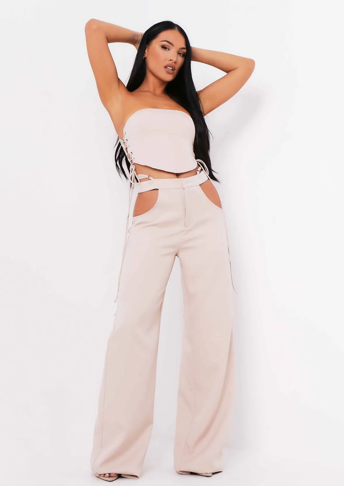Polly Sand Cut Out Side Trousers