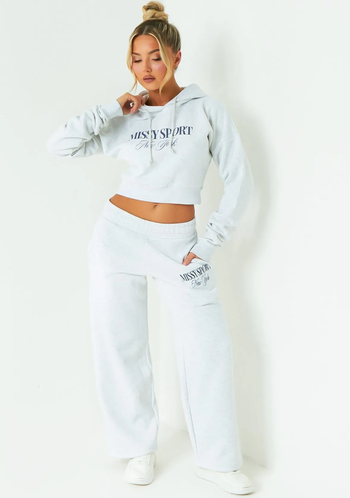 Poppy Grey Missy Sport Slogan Hoodie