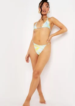 Quinn Blue Yellow Swirl Print Bikini Thong