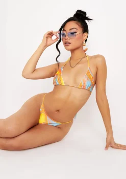 Quinn Orange Swirl Print Bikini Thong
