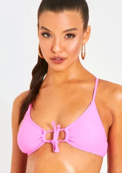 Raina Pink Strappy Tie Detail Bikini Top