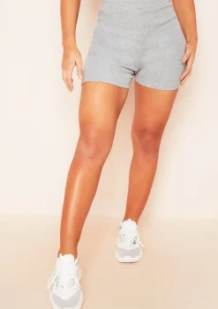 Remy Grey Ribbed Cycle Shorts