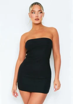 Rhiannon Black Bardot Mini Dress
