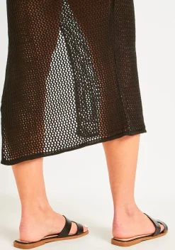 Riley Black Croc Effect Sandals