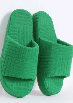 Rochelle Green Terry Slides