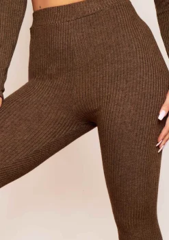 Sarah Chocolate Brushed Ribbed Legging