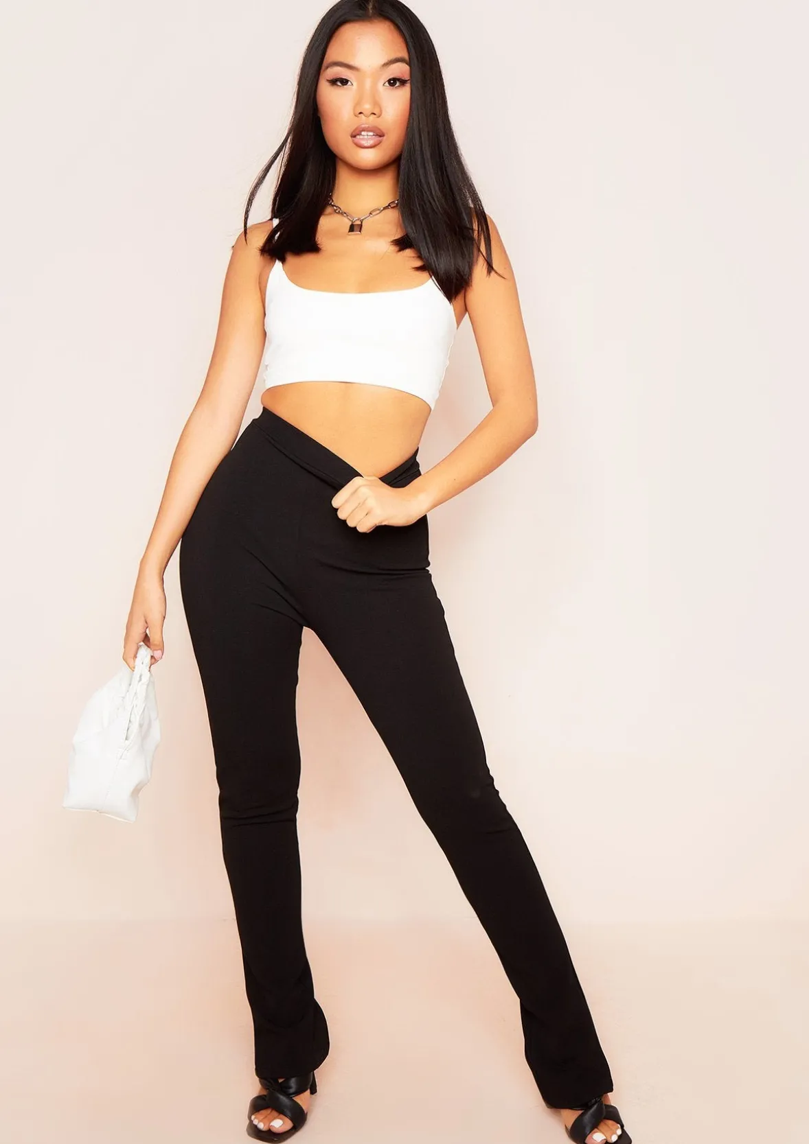 Savanna Cream Strappy Plunge Neck Crop Top