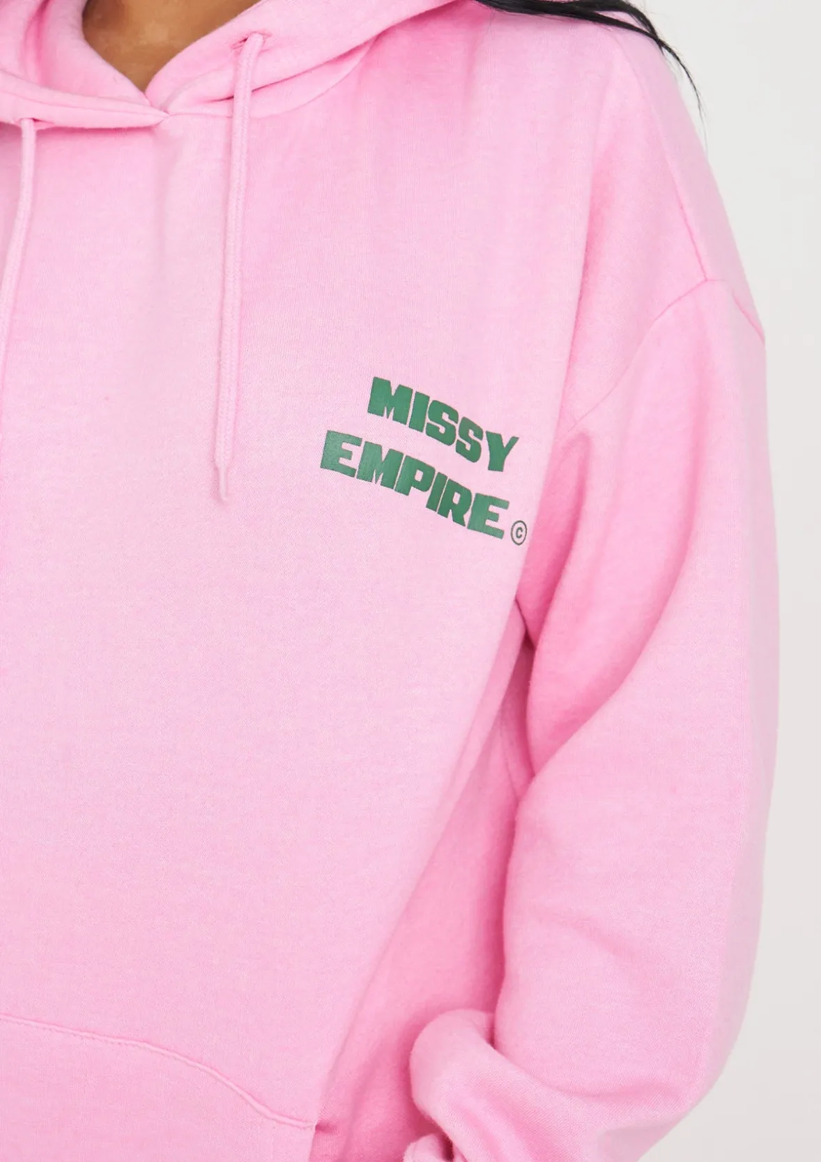 Serena Baby Pink Printed Oversized Hoodie