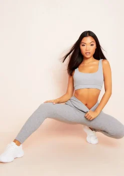 Siera Grey High Waist Thick Ribbed Leggings