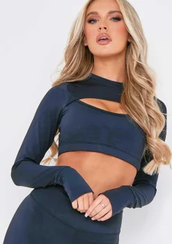Sofia Black Missy Empire Cut Out Gym Crop Top