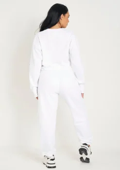 Sofia White Black Succeed Slogan Cropped Sweatshirt
