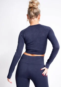 Solana Black Acid Wash Cropped Active Sport Jacket