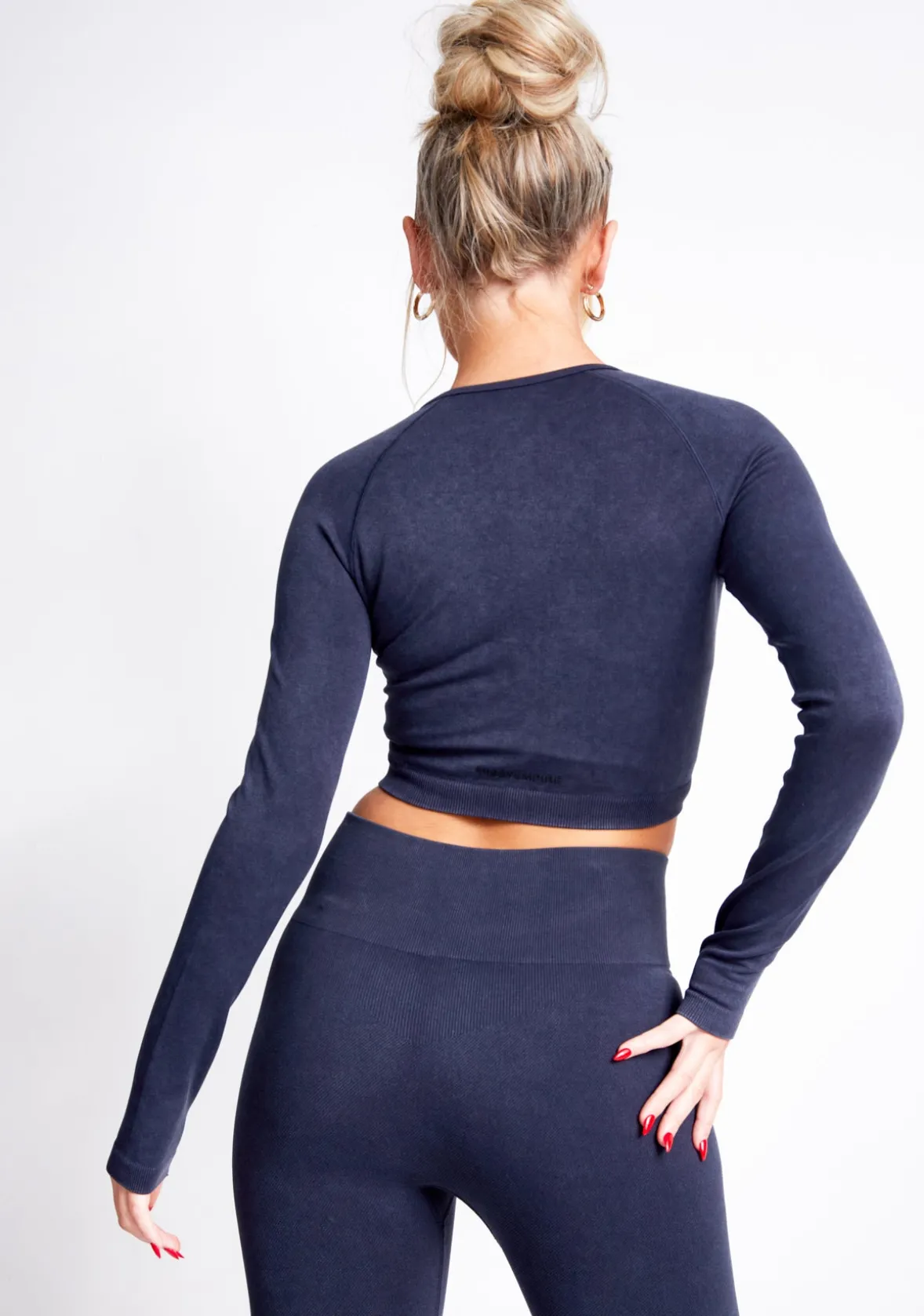 Solana Black Acid Wash Cropped Active Sport Jacket