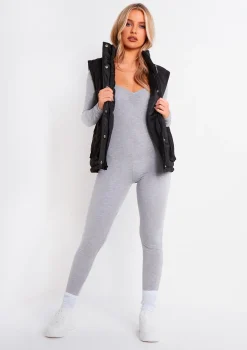 Soph Grey Wide Neck Jumpsuit