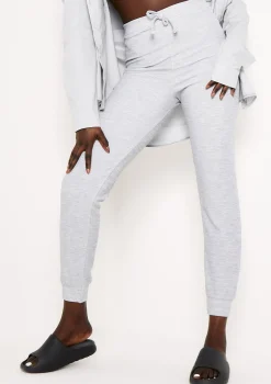 Sophie Grey Soft Ribbed Drawstring Joggers