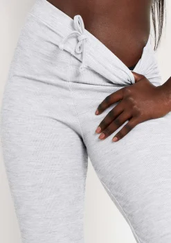 Sophie Grey Soft Ribbed Drawstring Joggers