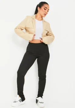 Stassie Black Thick Rib Leggings