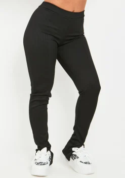 Stassie Black Thick Rib Leggings