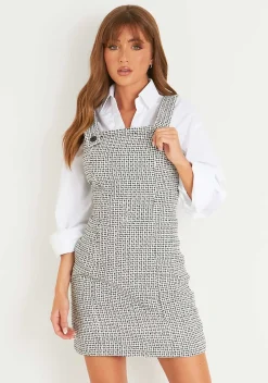Sylvia Black Tweed Tailored Mini Dress