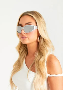 Taylor Silver Wrap Around Sunglasses