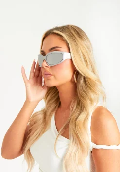 Taylor Silver Wrap Around Sunglasses