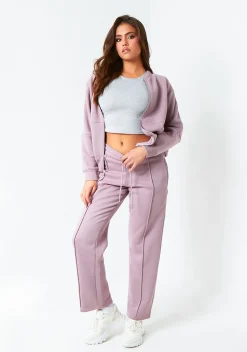 Tess Mauve Purple Bomber Jacket Sweatshirt