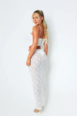 Thalia White Lace Maxi Skirt