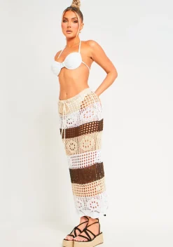 Valentina Multi Crochet Panelled Maxi Skirt