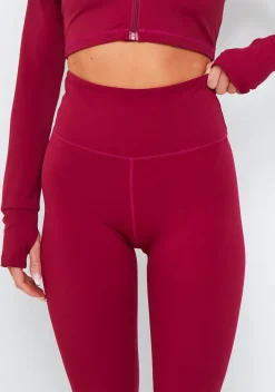 Valeria Burgundy Missy Empire High Waisted Gym Leggings