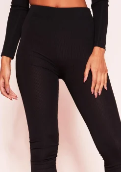 Vanessa Black Ribbed Leggings