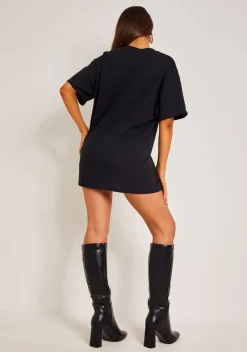 Veronica Black Halloween Nun Oversized Graphic T-Shirt